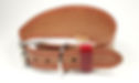 Fully stitched handmade leather Whippet collar with small D-ring for tassel attachment rea
