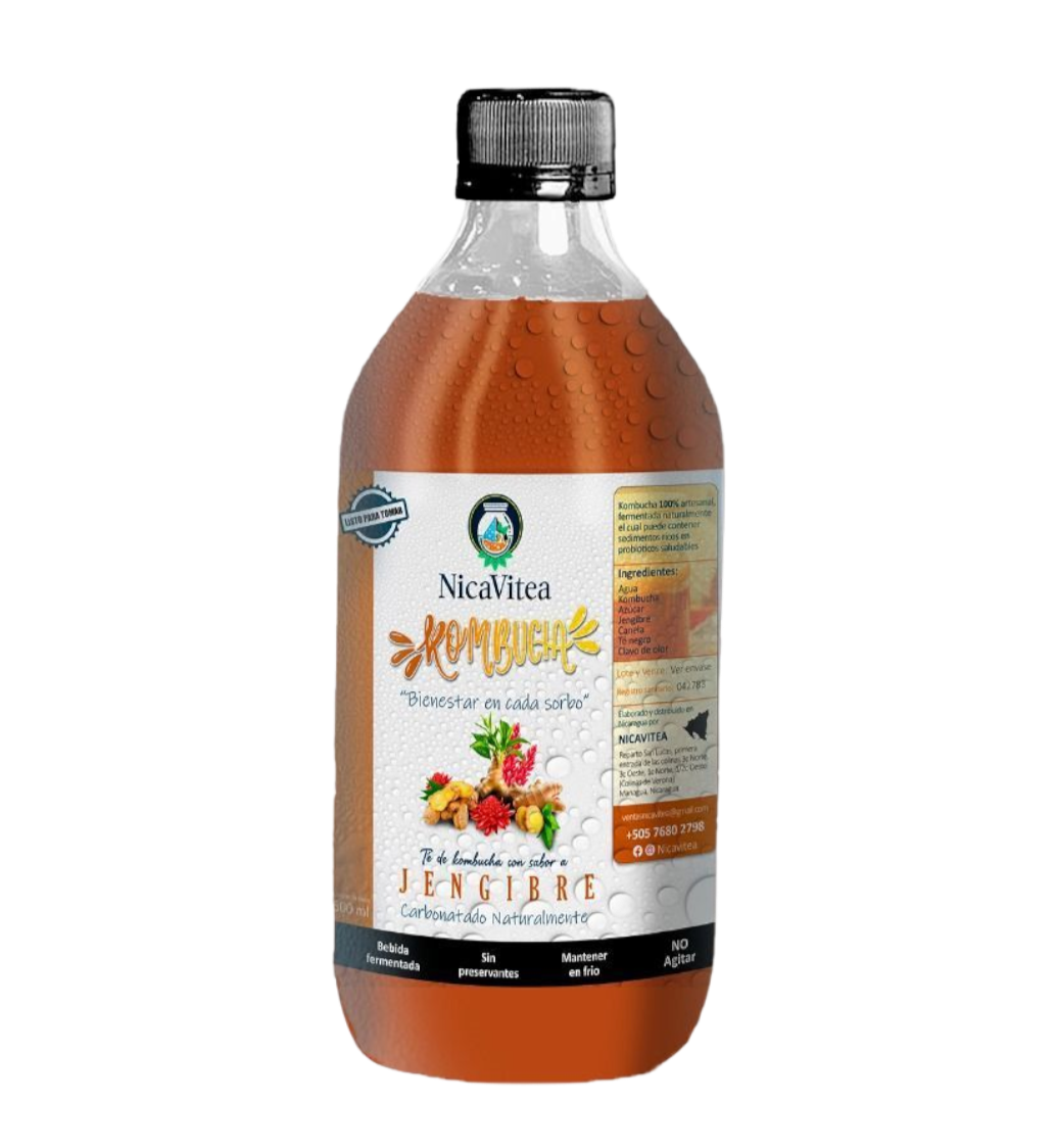 NICAVITEA KOMBUCHA SABOR JENGIBRE - 500ML.