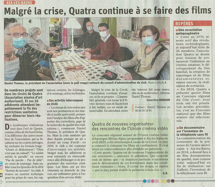 Journal le Dauphnié du 21/02/2021