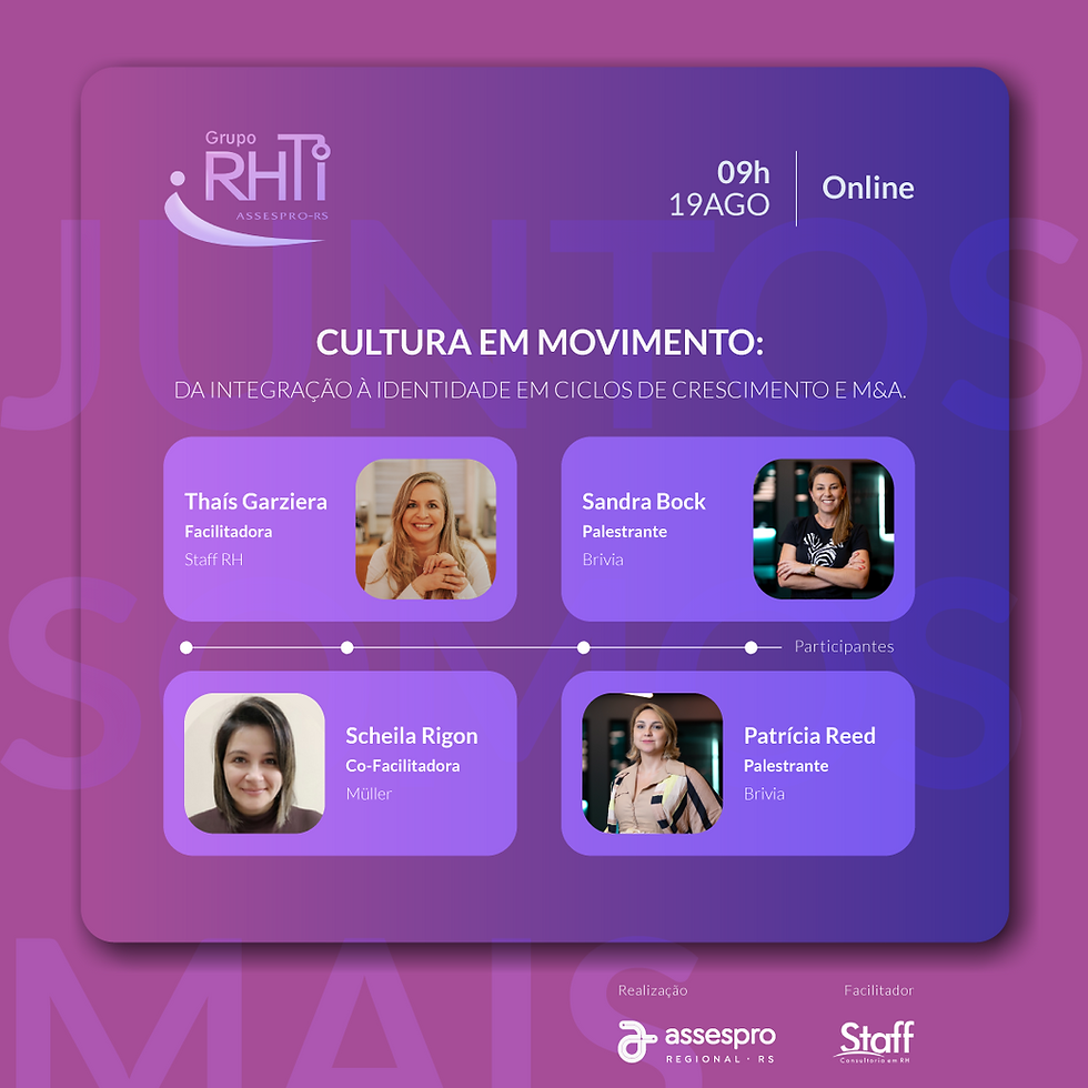 Grupo RHTI - Cultura em Movimento: da integração à identidade em ciclos de crescimento e M&A.