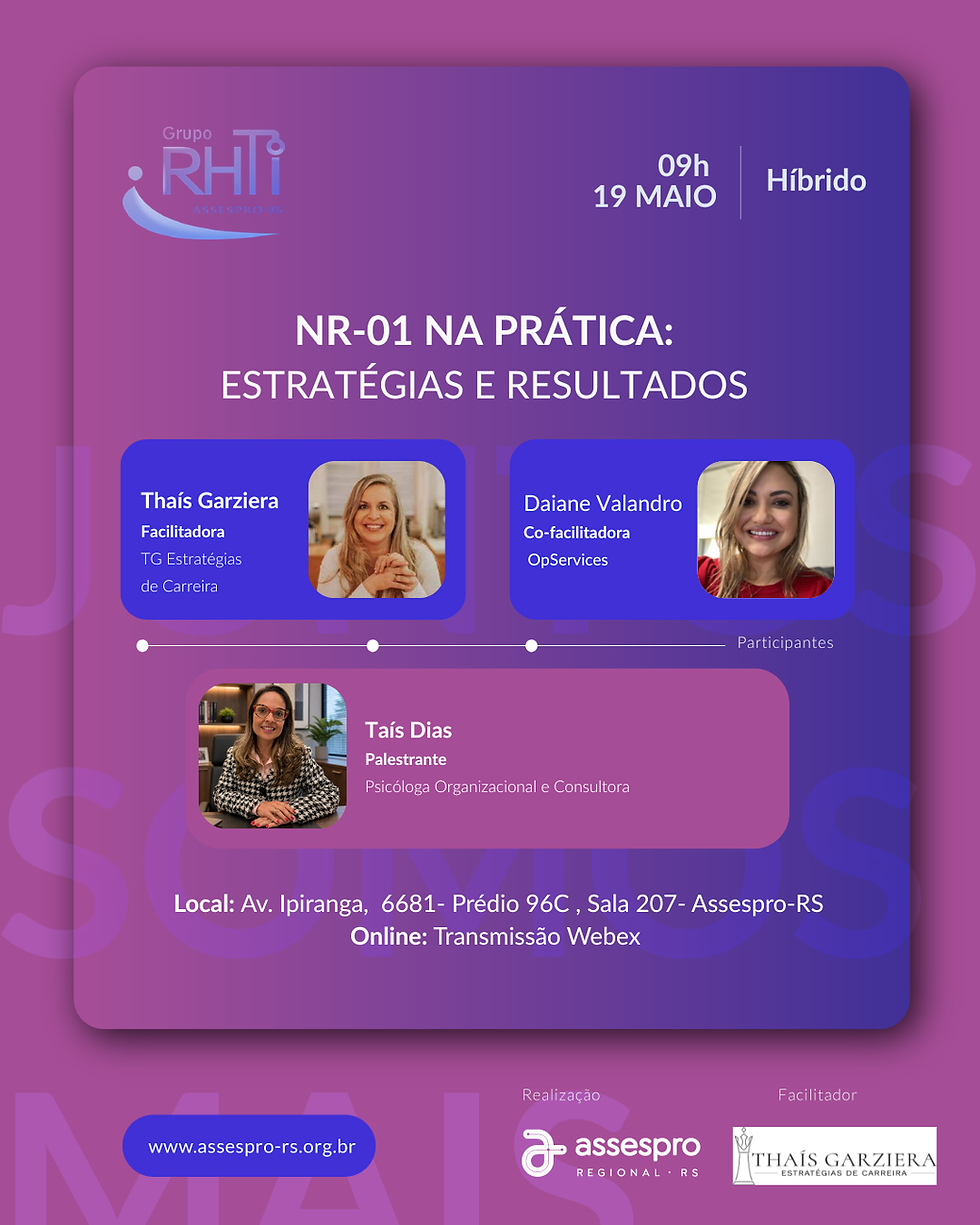 RHTI - NR-01 na prática: estratégias e resultados
