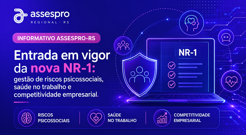 Entrada em vigor da nova NR-1: gestão de riscos psicossociais, saúde no trabalho e competitividade empresarial