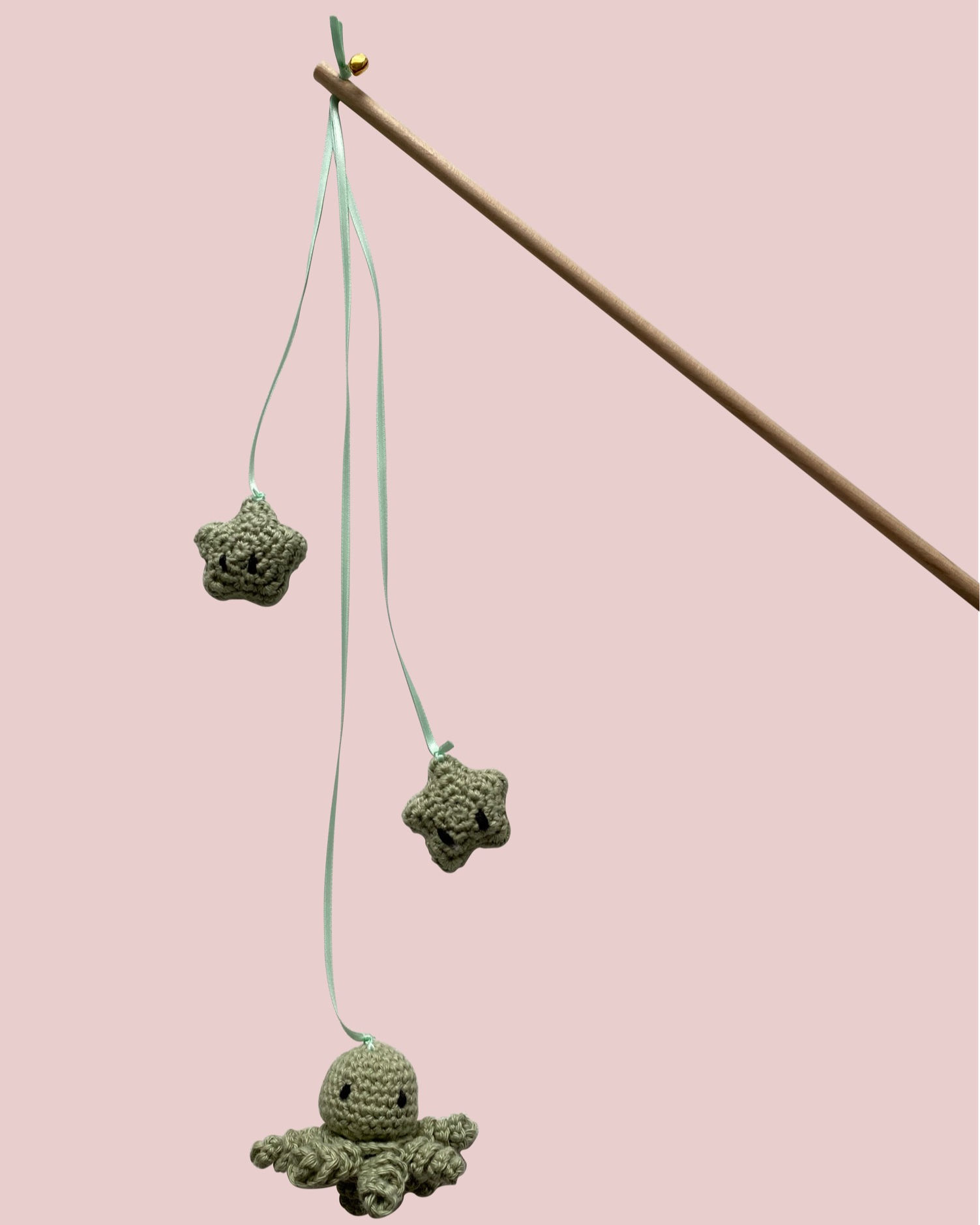 Katzenangel >Mr. Octopus< - grün