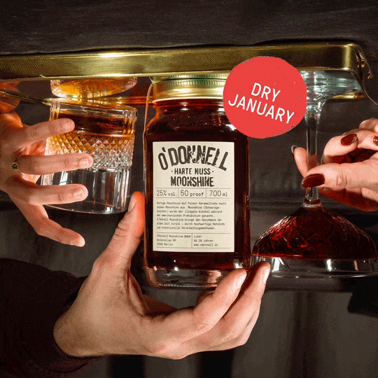 Visuals der O'Donnell Moonshine "Try January" Kampagne: Fotografie, Videoproduktion, Kamera, Post-Produktion, Art Direction.