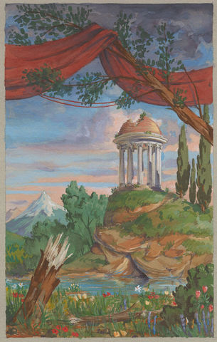 painted stage set