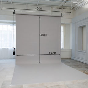 Axis Vision Studioのバック紙や4Mまでの布バックをセットできます。