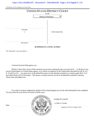 Elysium Has Not Yet Answered The Grace Patent Infringement Complaint