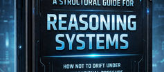 Futuristic book cover reading "A structural guide for Reasoning Systems: How not to drift under conversational pressure"