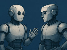 Two robots conversing