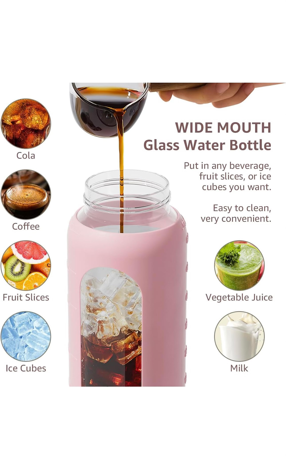 Thumbnail: Glass Water Bottle 64 Oz