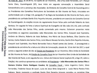 ATA DE ELEIÇÃO E POSSE DOS DIRIGENTES 2017