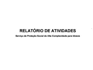 Relatório de execução do objeto