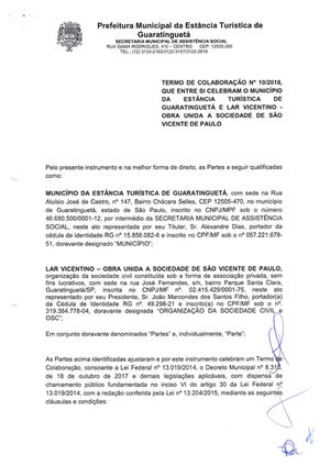 TERMO DE AJUSTE (ADITIVO) 2019