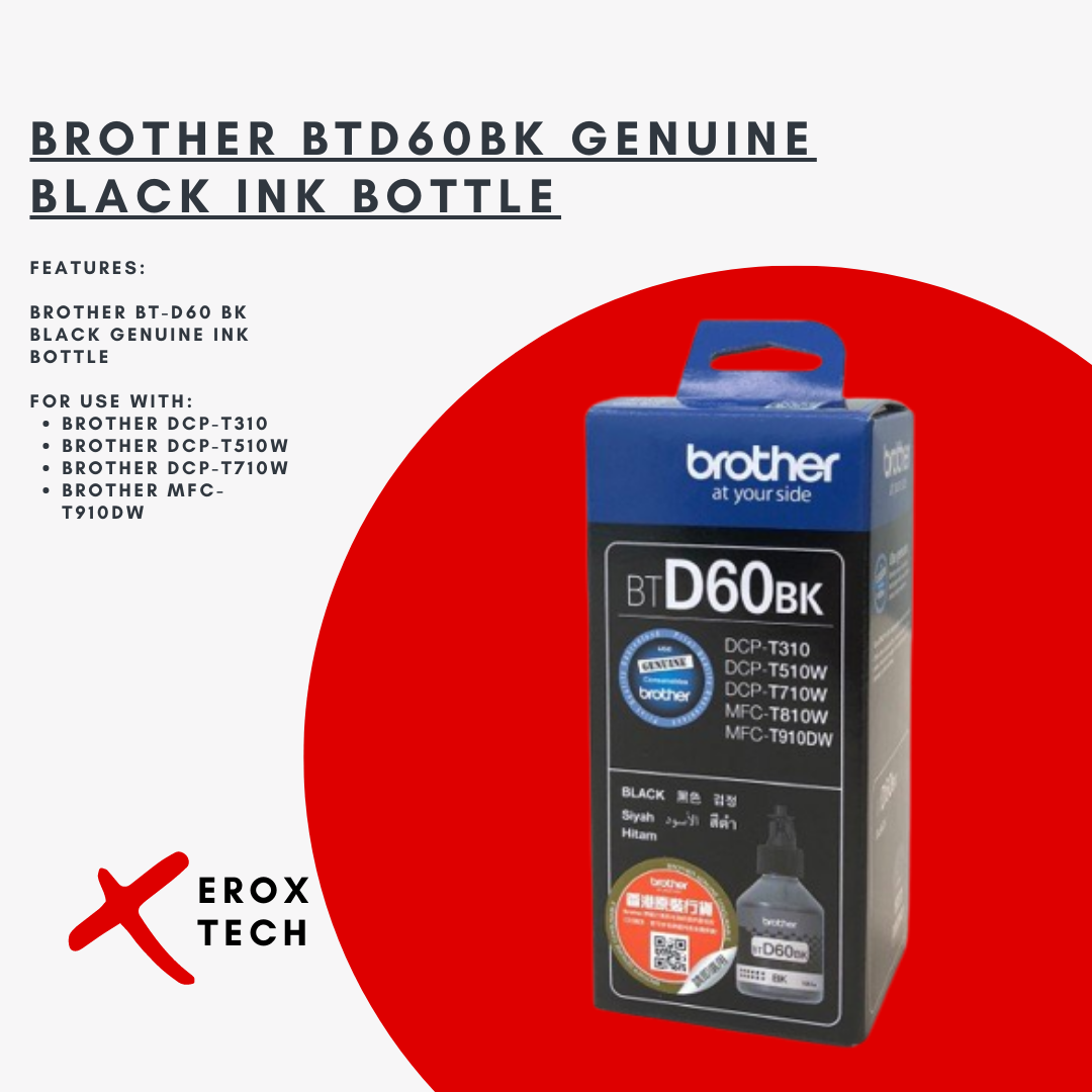 Brother BTD60BK Genuine Black Ink Bottle