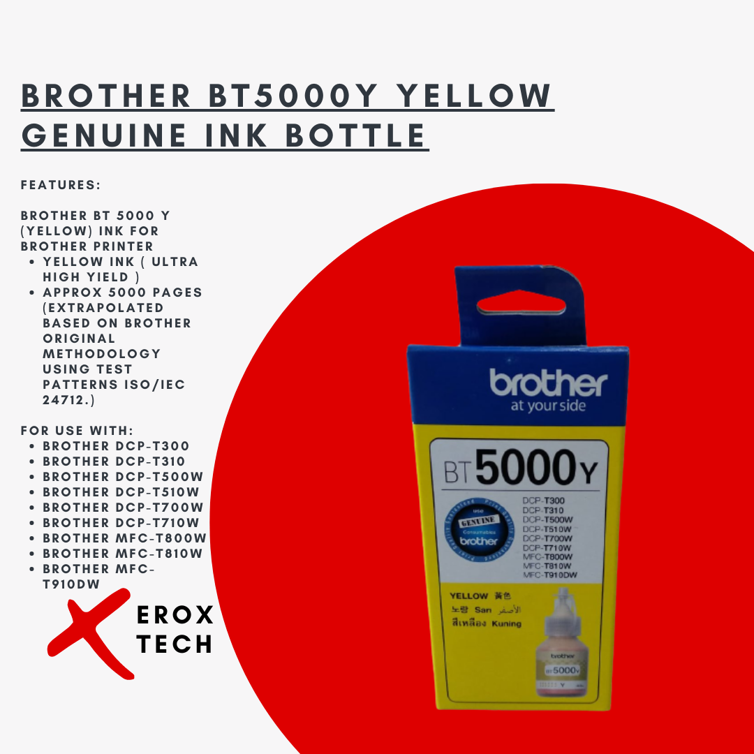 Brother BT5000Y Yellow Genuine Ink Bottle