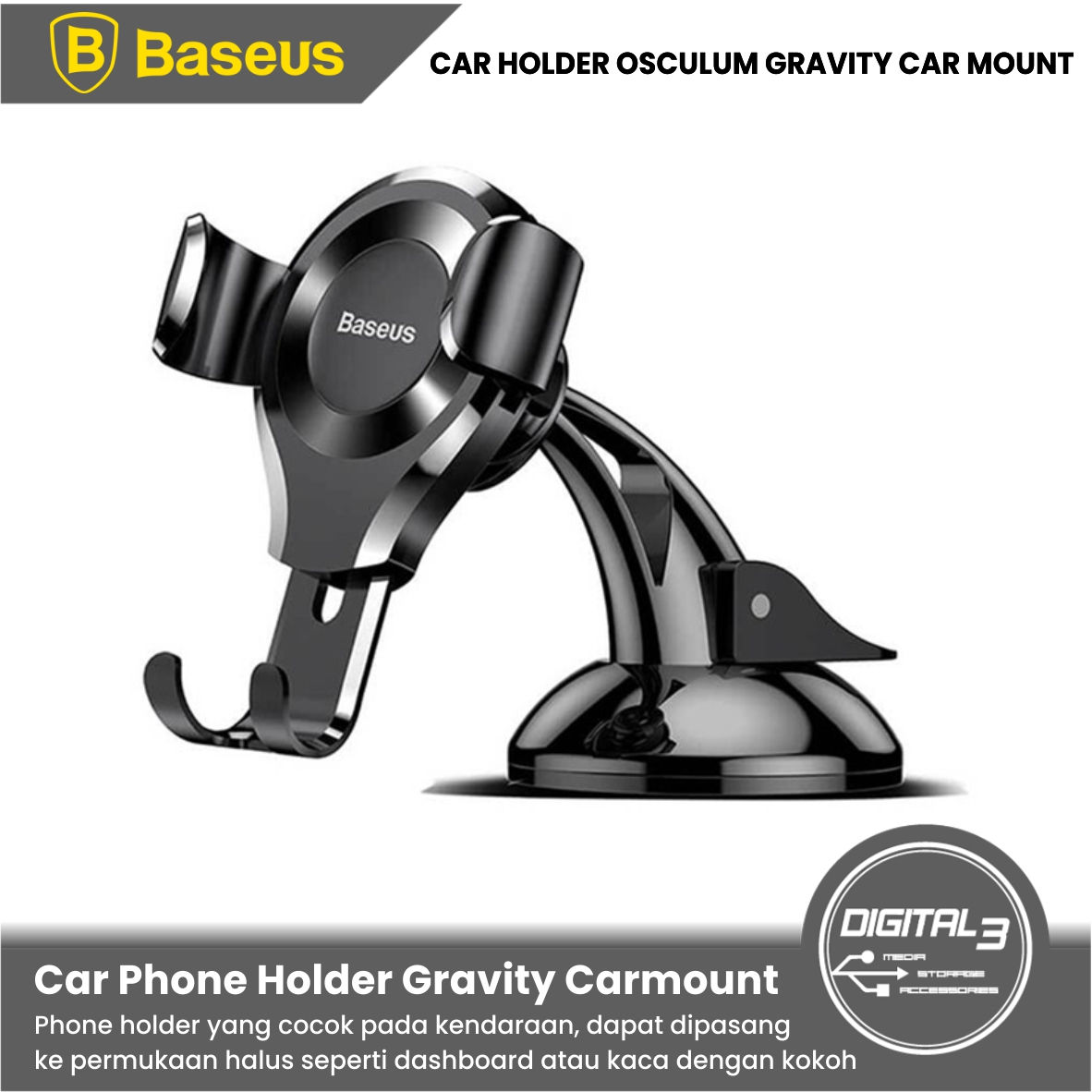 BASEUS OSCULUM GRAVITY CAR MOUNT UNIVERSAL PHONE HOLDER MOBIL SUCTION