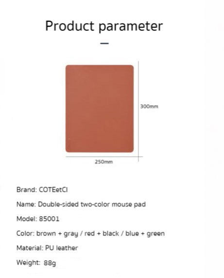 Thumbnail: Coteetci Mouse Pad Alas Double-Sided Two Color Anti Slip Leather Large