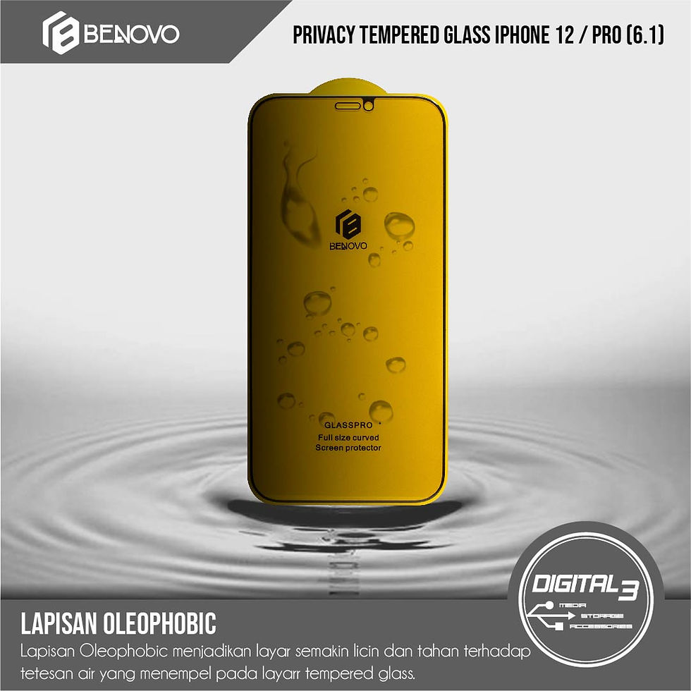 Thumbnail: Benovo Privacy Tempered Glass IPhone 12 / 12 Pro Screen Guard Anti Spy