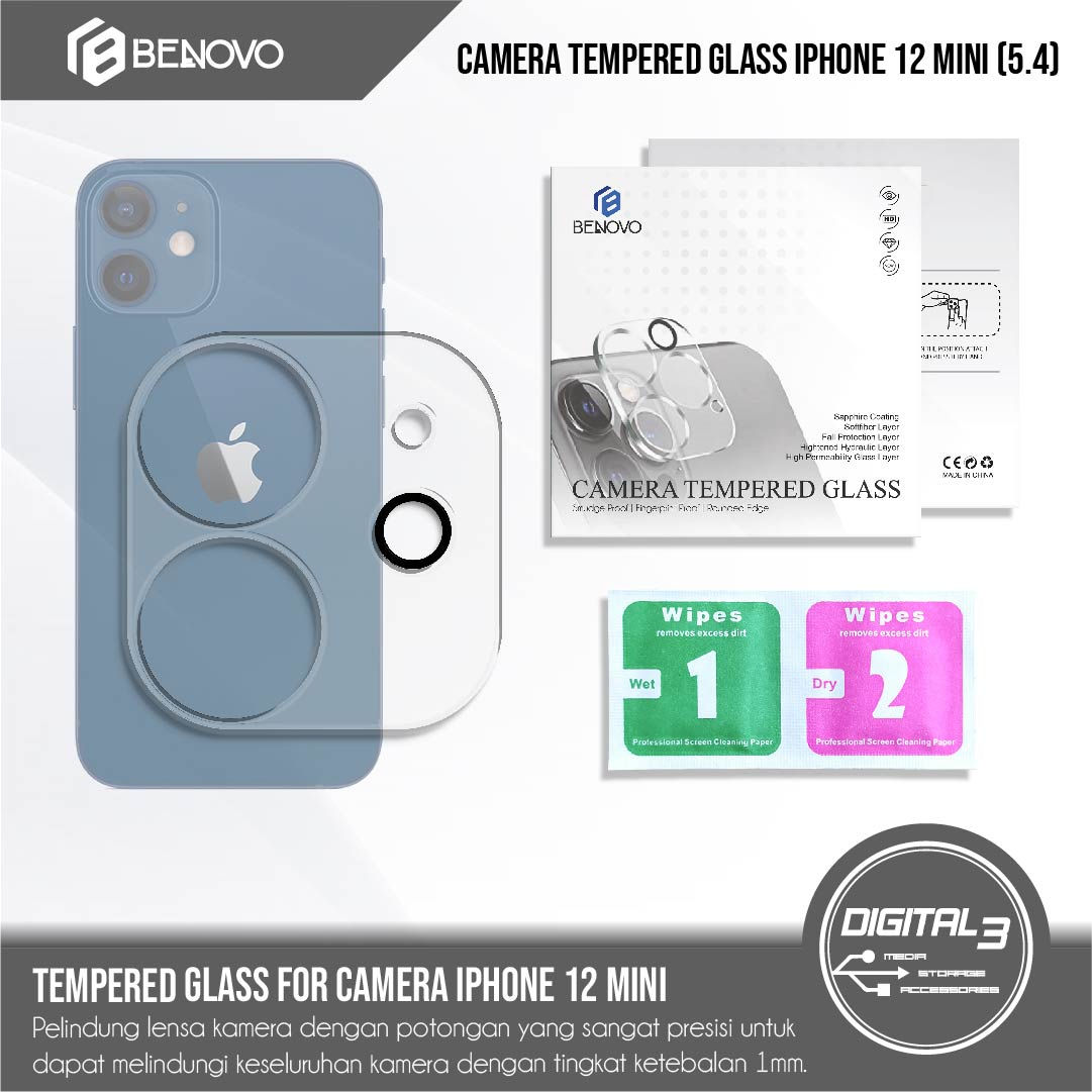 Benovo Tempered Glass Camera Iphone 12 Mini 5.4 Protector Lensa Kamera