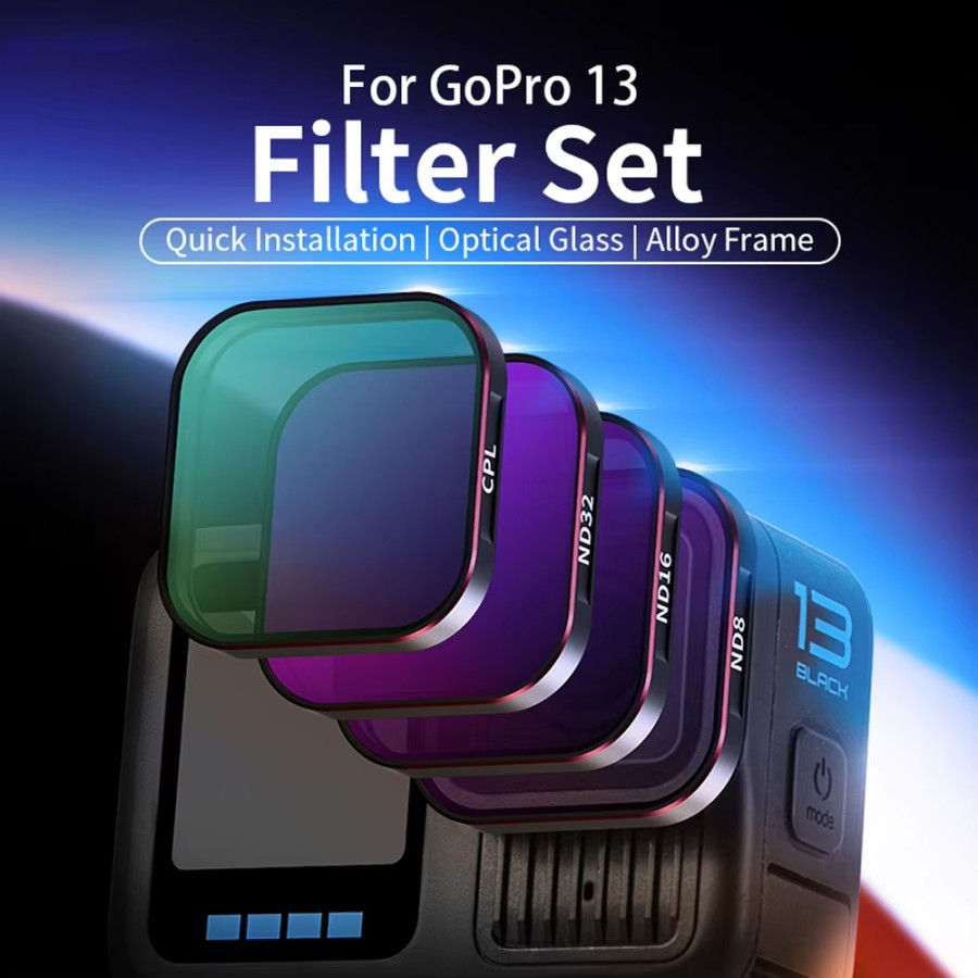 Thumbnail: STARTRC Filter SET for Lens Gopro Hero 13 CPL / ND 8 / ND 16 / ND 32 Filter Suit