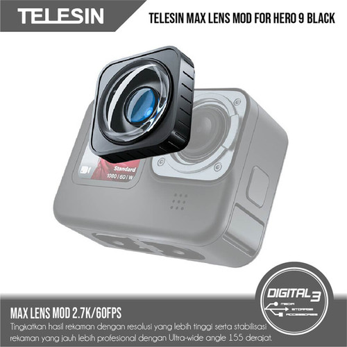 Telesin Ultra-wide Angle 155° Lensa Max Lens Mod Gopro Hero 10