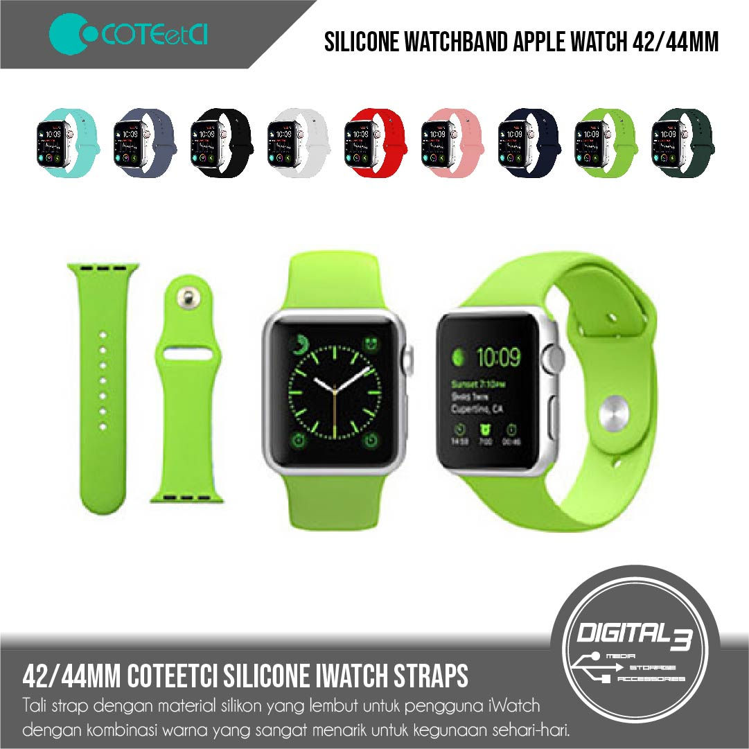 COTEetCI SIlicone Watchband Strap Apple Watch 42mm / 44mm Rubber Band Tali Silik