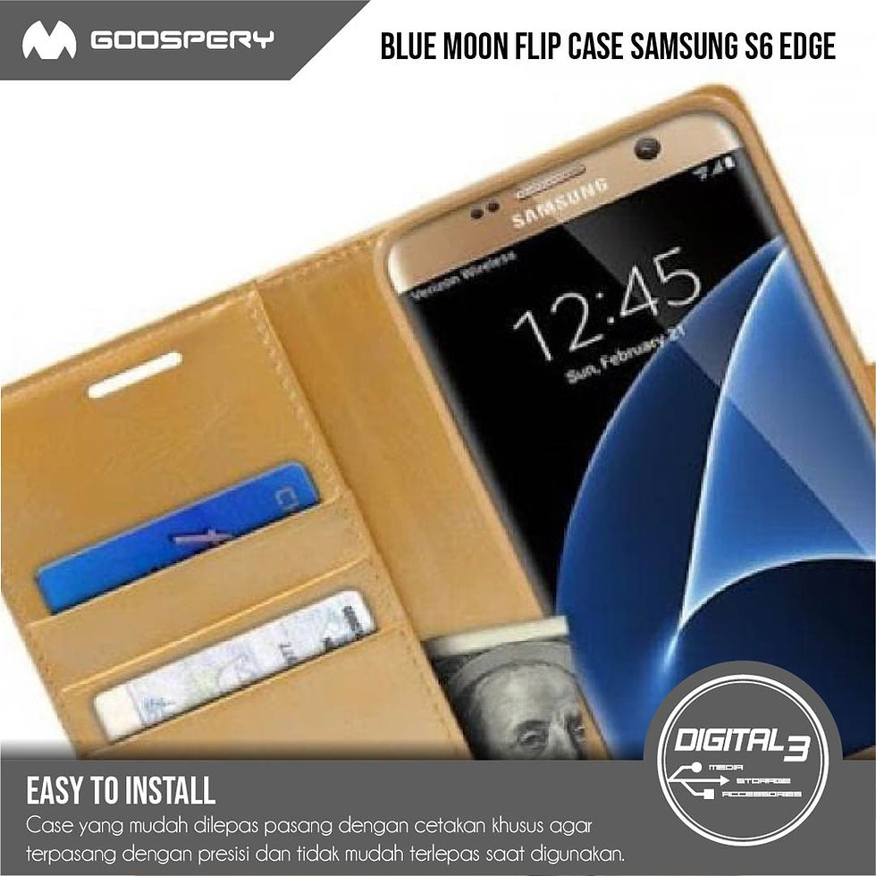 Thumbnail: Mercury Goospery Blue Moon Diary Samsung S6 EDGE Case Dompet Cover