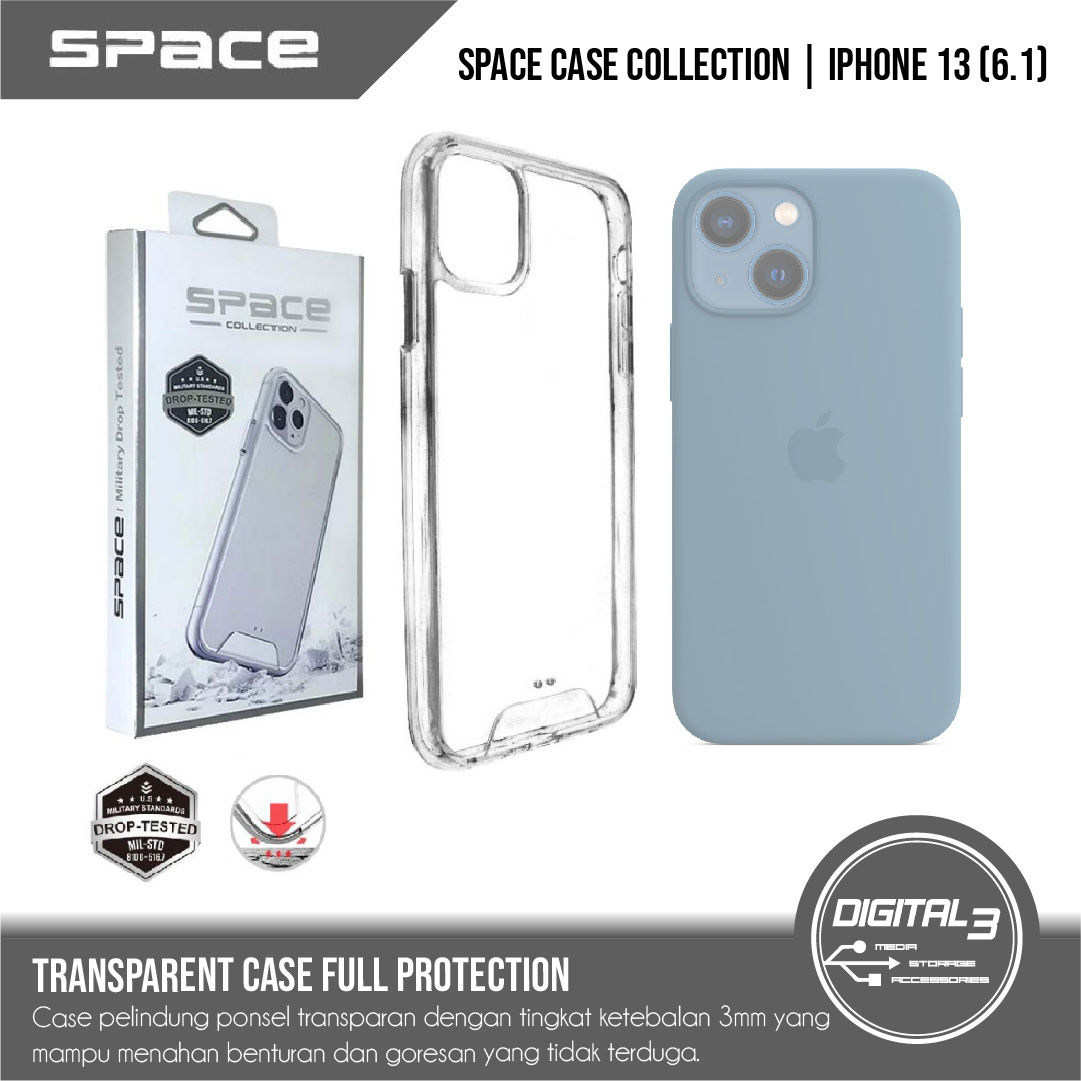 Space Military Drop Test Clear Case Apple Iphone 13 6.1 Bumper Casing