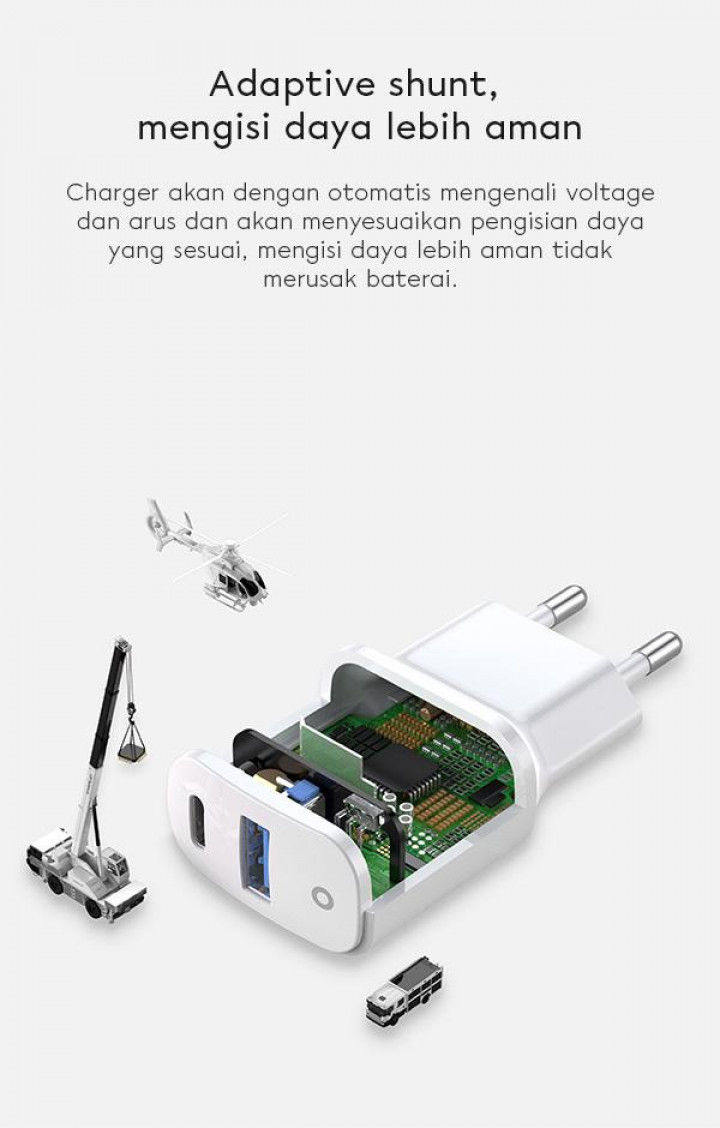 Thumbnail: VIVAN Quick Charger Power Super II 18W Adapter Dual Port USB Charger QC3.0