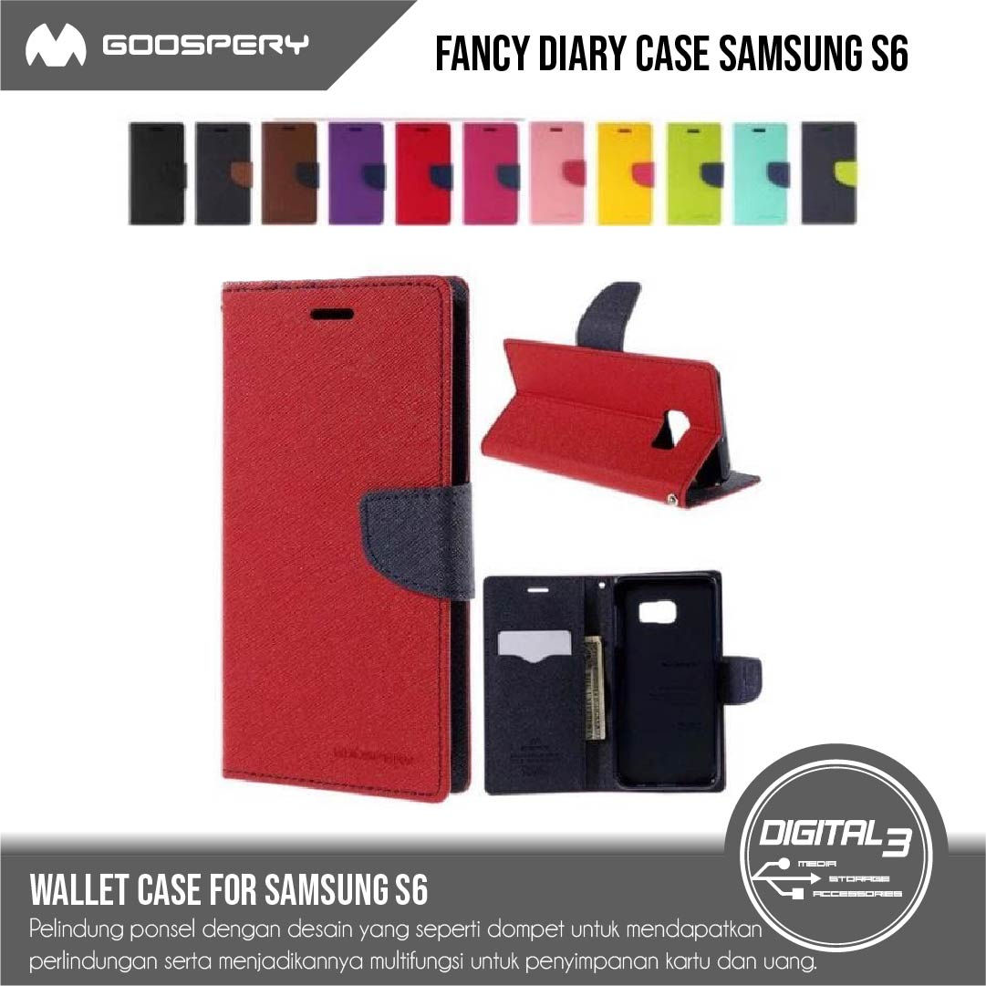 Mercury Goospery Fancy Diary Case Samsung Galaxy S6 Flip Casing Dompet