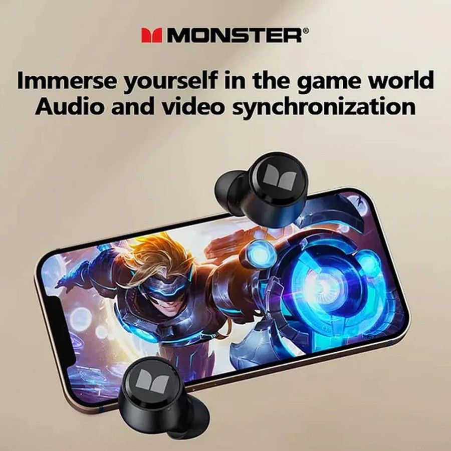 Thumbnail: MONSTER Airmars XKT05 TWS Wireless Bluetooth Earphones Gaming Headset