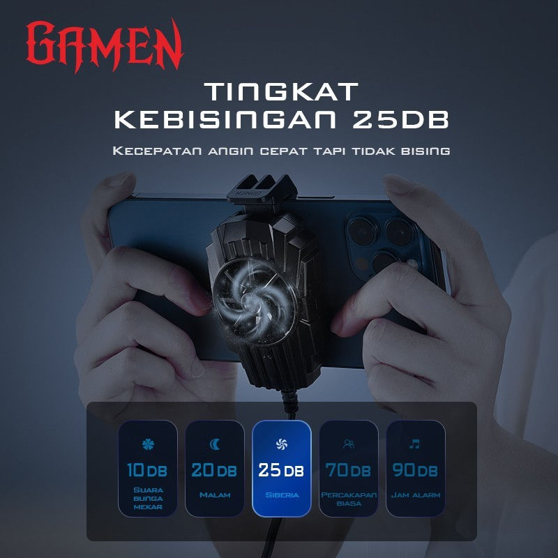 Thumbnail: GAMEN GMR01 Phone Fan Cooler Kipas Portable USB Pendingin HP Gaming