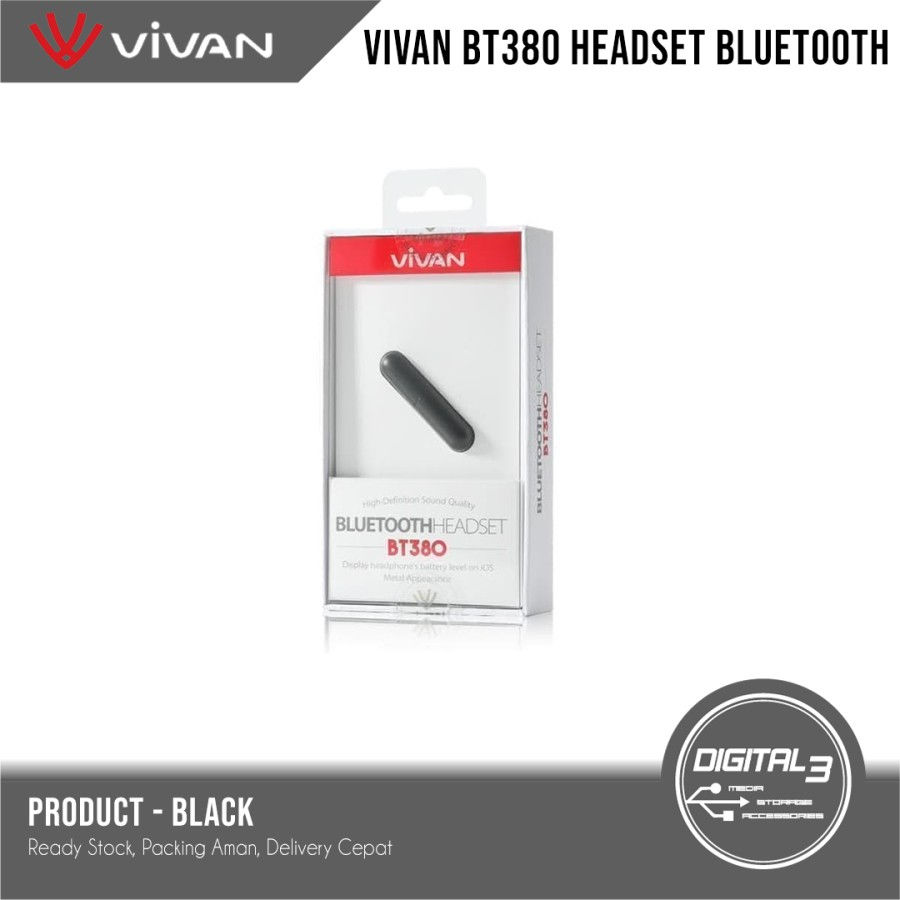 Thumbnail: Vivan BT380 Headset Bluetooth Handsfree Call