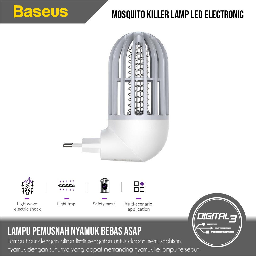 Baseus Linlon Outlet Mosquito Lamp Lampu Anti Nyamuk EU Plug DGLL-02