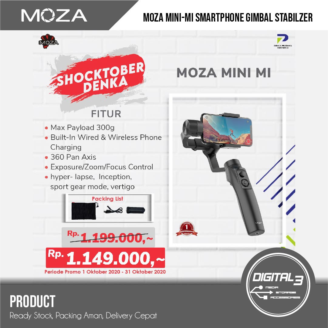 Moza Mini Mi Stabilizer 3-Axis Gimbal Smartphone Wireless Charging