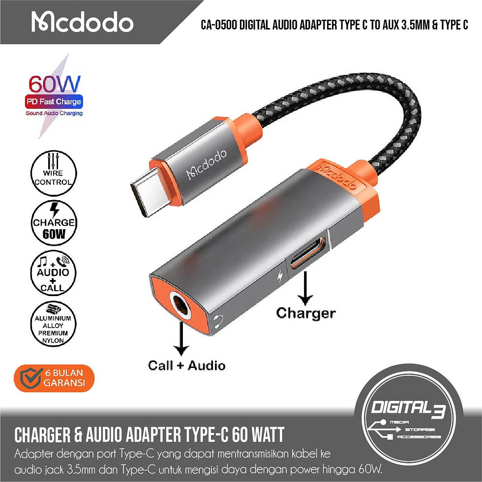 Thumbnail: Mcdodo CA-0500 Splitter Audio Jack 3.5mm Aux + Type C PD 60W Converter
