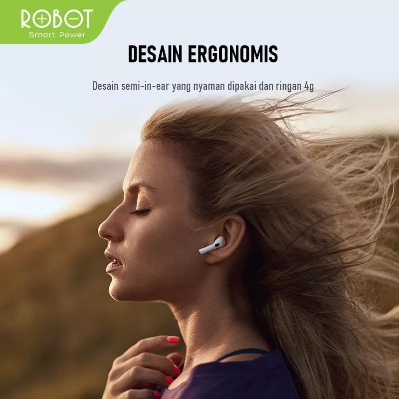 Thumbnail: ROBOT Airbuds T60 TWS Earphone Wireless Headset Bluetooth IPX4 Earbuds