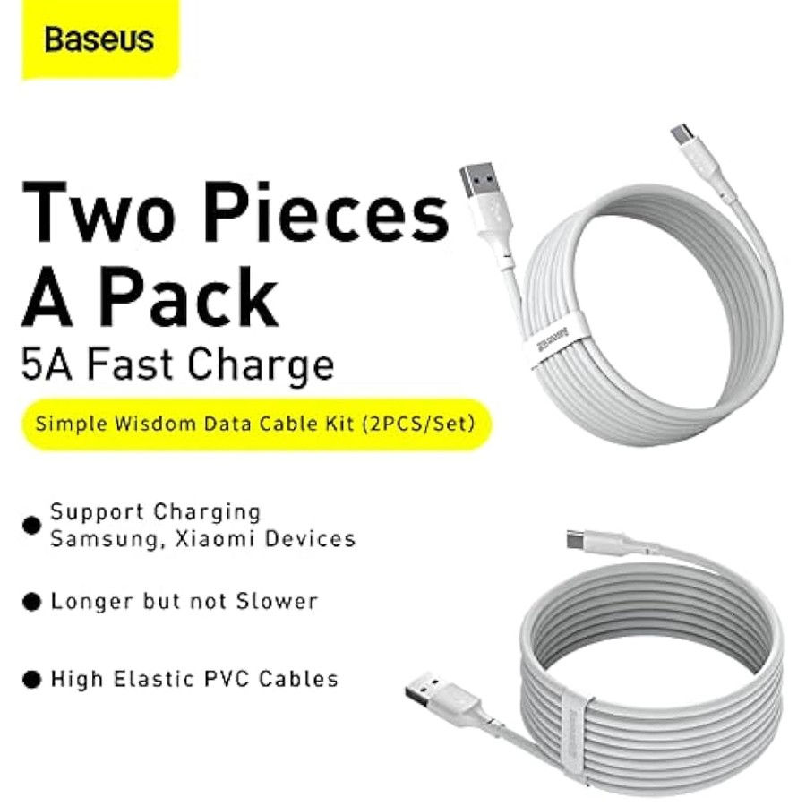Thumbnail: Baseus Simple Wisdom Series Data Cable Kit 2PCS SET Kabel Lightning Type-C Micro