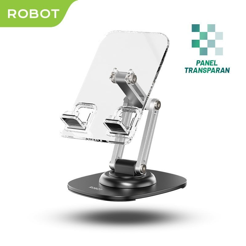 Thumbnail: ROBOT RT-US16 Crystal Transparent Phone Holder Dudukan HP Rotating 360° Transpar