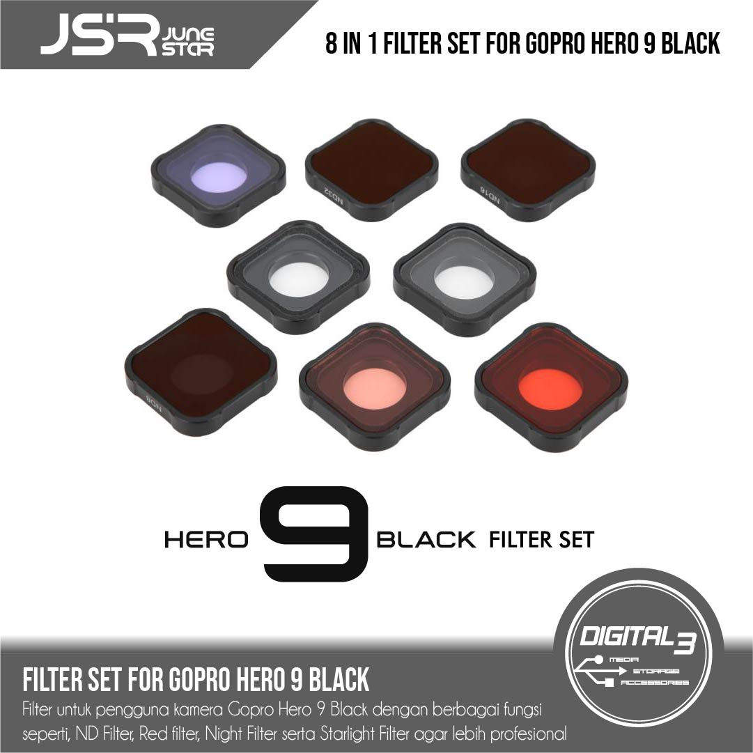 JuneStar 8 in 1 Filters ND8 16 32 Red & Pink Dive Filter GoPro Hero 9