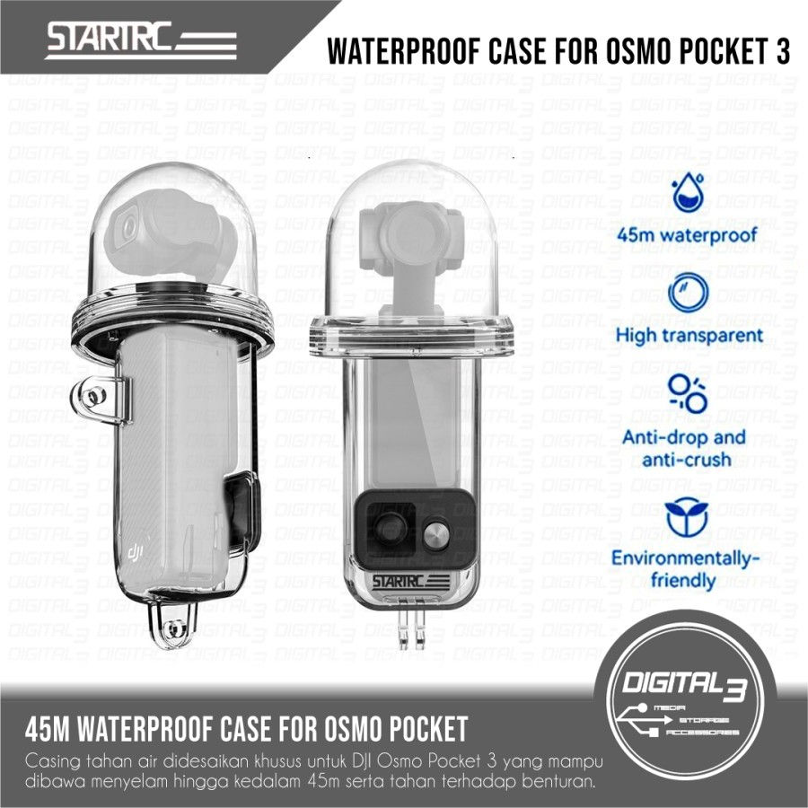 STARTRC Waterproof Dive Case Housing 45m for Osmo Pocket 3 Casing Tahan Air Anti