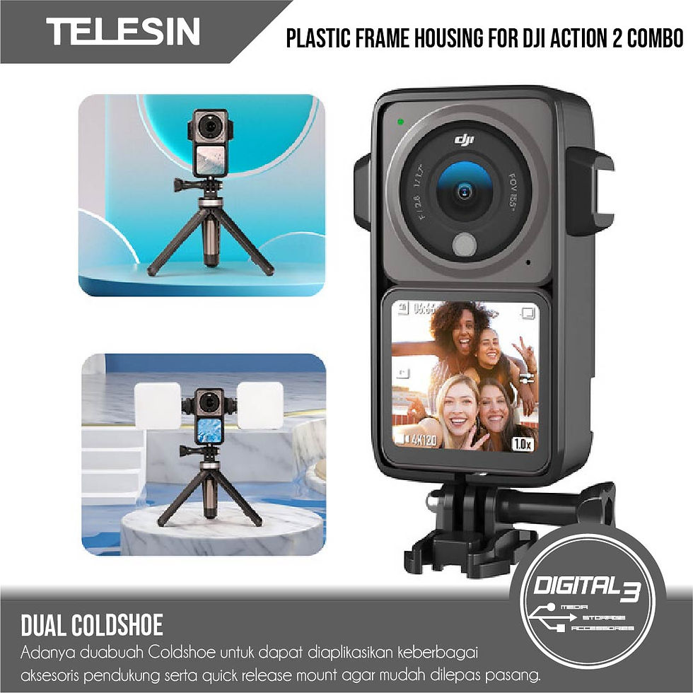 Thumbnail: Frame Case Telesin for DJI action 2 Combo Housing ABS VLog Casing