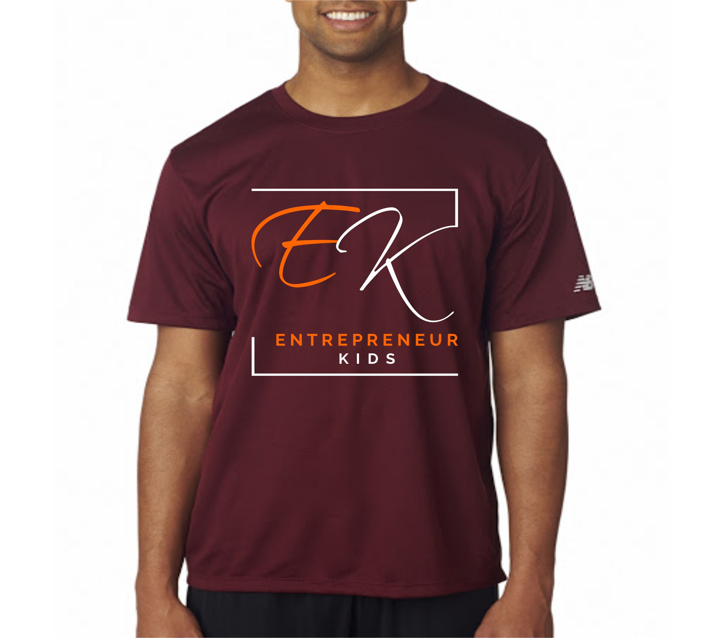 Entrepreneur Kids Orange White Vinyl Logo Large