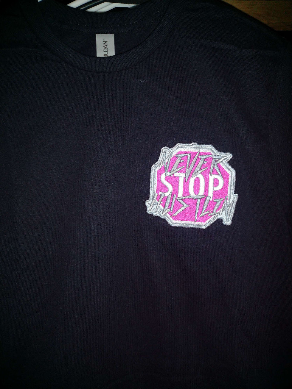 Thumbnail: Woman's NEVER 🛑 Hustlin embroidery Garment 