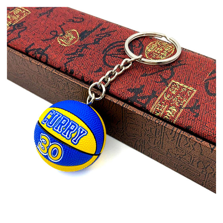 Thumbnail: Jordan Kobe James Basketball Soft Key Pendant Metal Ring PVC Rubber Keychains