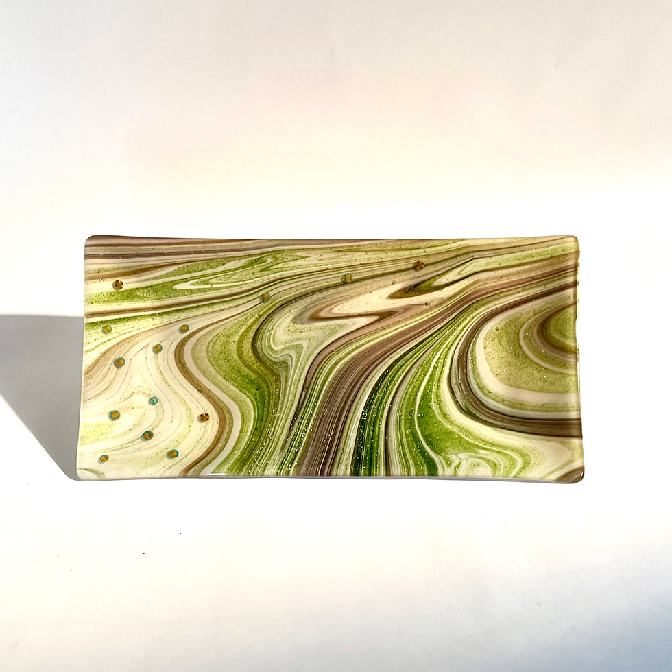 Thumbnail: Beautiful Green and Brown Serving Dish