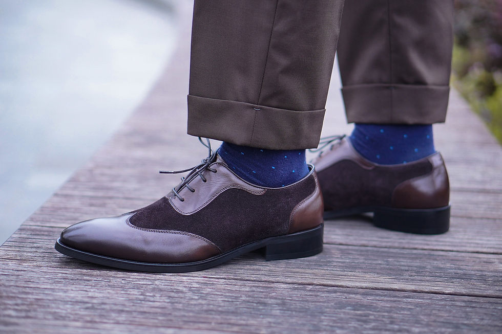 縮圖：X08｜Coffee Mix Leather Wingtip Oxford