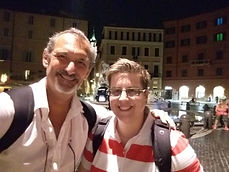 Selfie with happy client at Piazza Navona during the Unique Rome Photo Tour from Dusk to Dawn, by Giulio D'Ercole of Rome Photo Fun Tours.