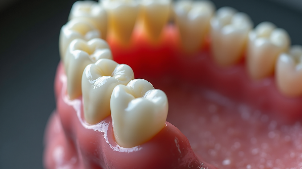 Close-up view of swollen gum around a tooth