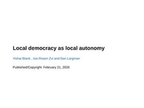 Local democracy as local autonomy   